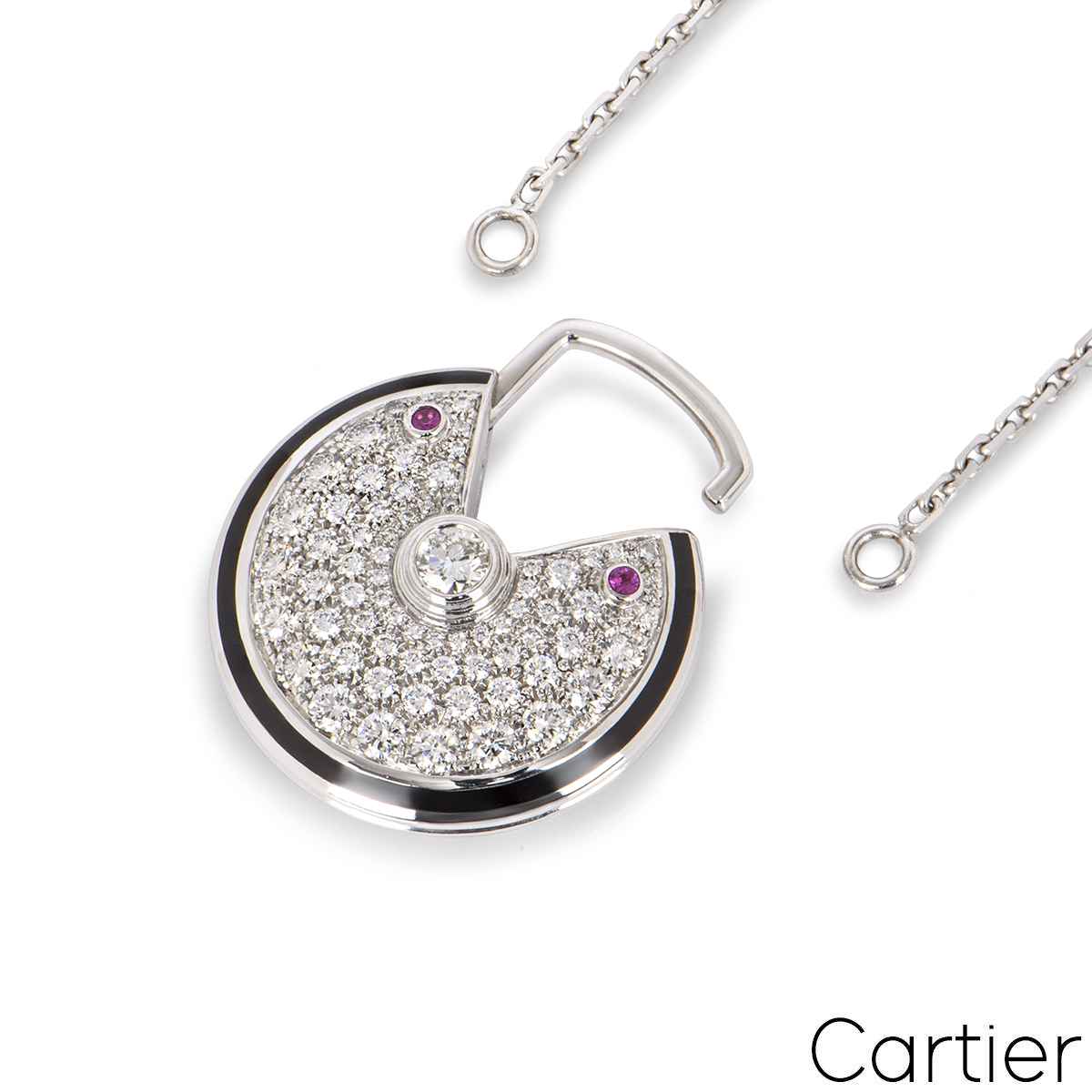 Cartier White Gold Diamond Amulette De Cartier Necklace